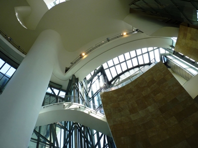 The interior of the Guggenheim museum in Bilbao