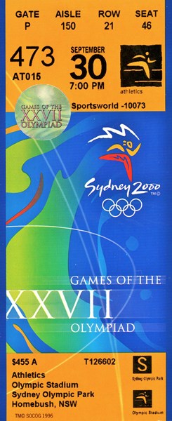 NSW run 05 Sydney 2000 ticket
