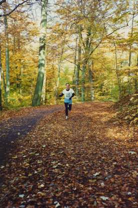 Running through the woods near Aarhus in autumn 1994