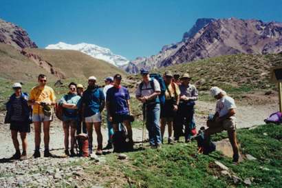 Group photo before the start of our trek in towards Aconcagua base camp