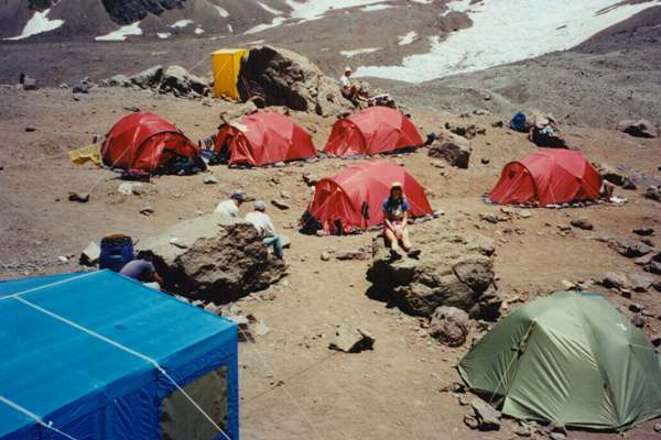 Our tents at Plaza de Mulas - i.e., base camp