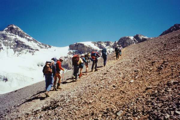 Zig-zagging up towards Canada Place on Aconcagua
