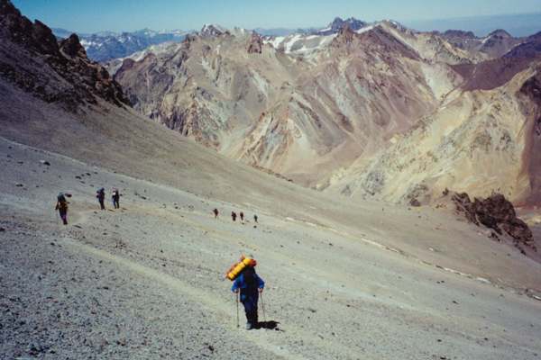 Zig-zagging up above Canada Place on Aconcagua