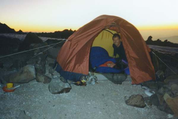 Camping at Condors Nest on Aconcagua