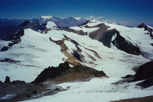 The view north from Condors Nest on Aconcagua