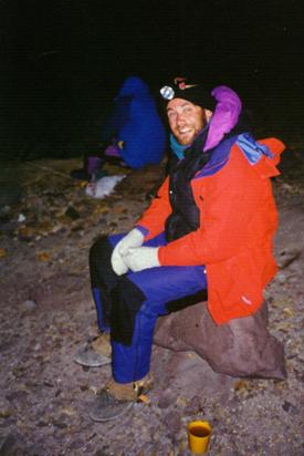 Phil Harmston prior to leaving the Berlin Huts campsite