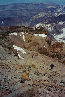 The final part of the Canaleta on Aconcagua