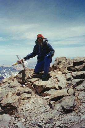 Nigel Roberts on the summit of Aconcagua