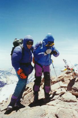 Tadhg O'Mahony and Mike Sikora on the summit of Aconcagua