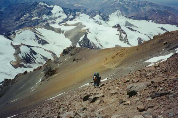 Goin down across the long traverse on Aconcagua
