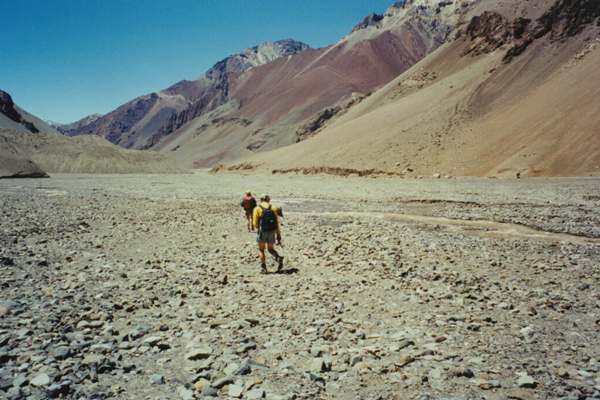Walking out down the Horcones valley