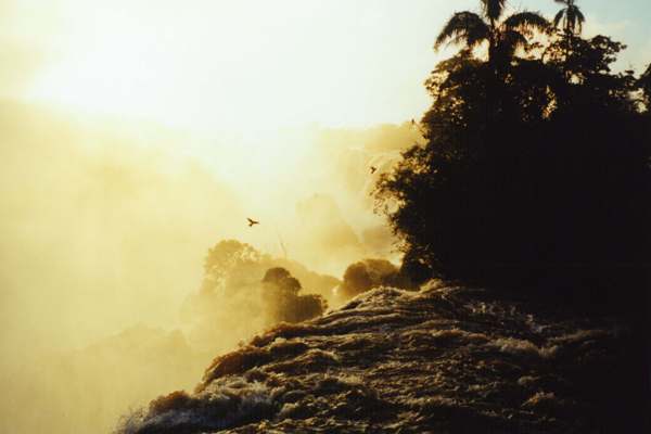 The Iguazu Falls at sunrise