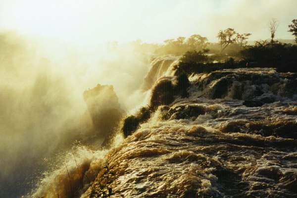 The Iguazu Falls at sunrise